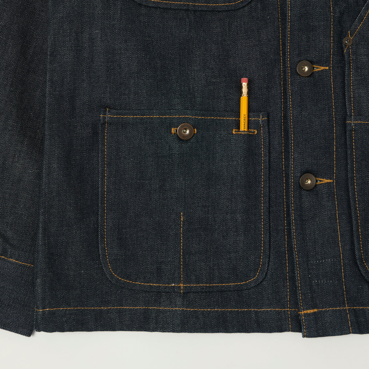 Tellason 12.5oz Kaihara Mills Denim Chore Jacket - Raw