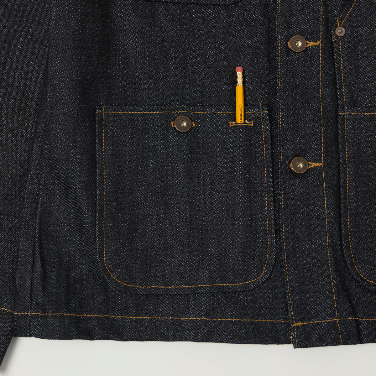 Tellason 14.75oz Kaihara Mills Denim Chore Jacket - Raw