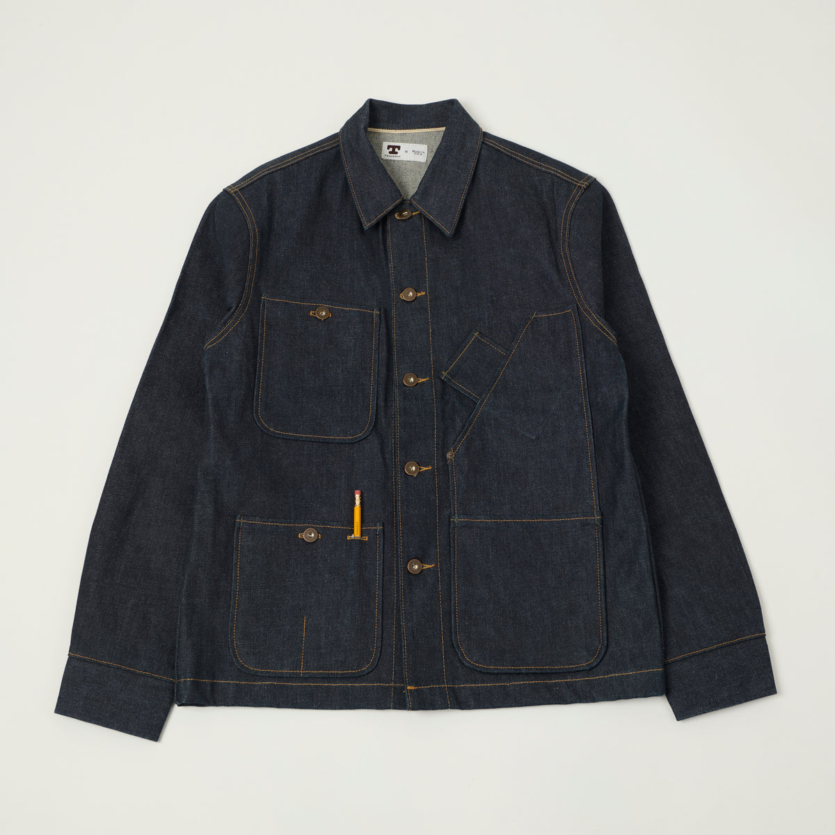 Tellason 16.5oz Kaihara Mills Denim Chore Jacket - Raw