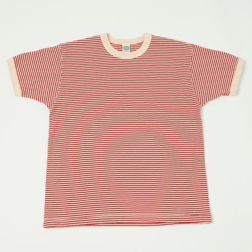 TOYS McCOY 'The Great American Hero' Stripe T-Shirt - Ivory/Red