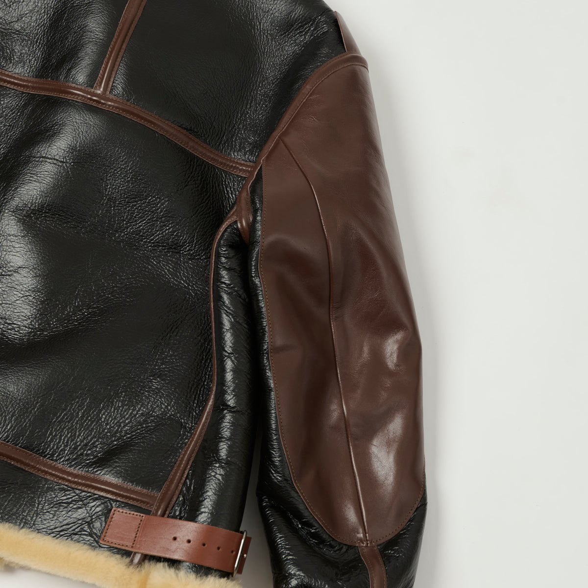 TOYS McCOY U.S.A.F B-3 Sheepskin Leather Flight Jacket - Black/Brown