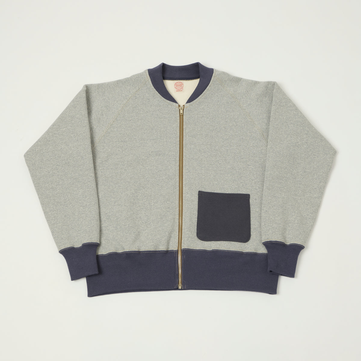 TOYS McCOY C-2 Zip Through Sweat - Grey/Navy