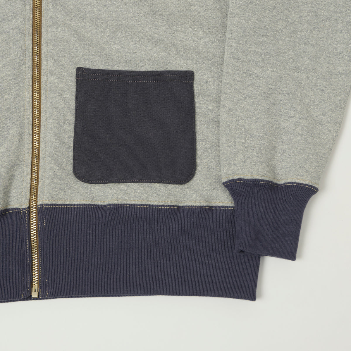 TOYS McCOY C-2 Zip Through Sweat - Grey/Navy