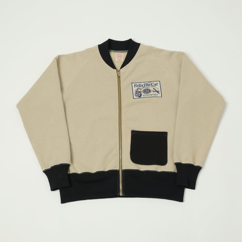 TOYS McCOY 'Felix The Cat/Beck' C-2 Zip Through Sweat - Ivory/Black