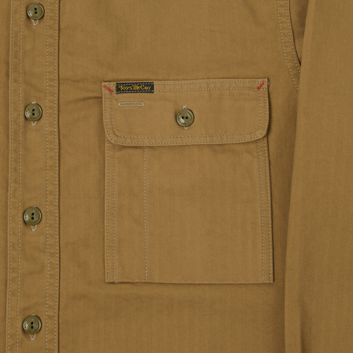 TOYS McCOY Herringbone Twill Dockers Work Shirt - Khaki