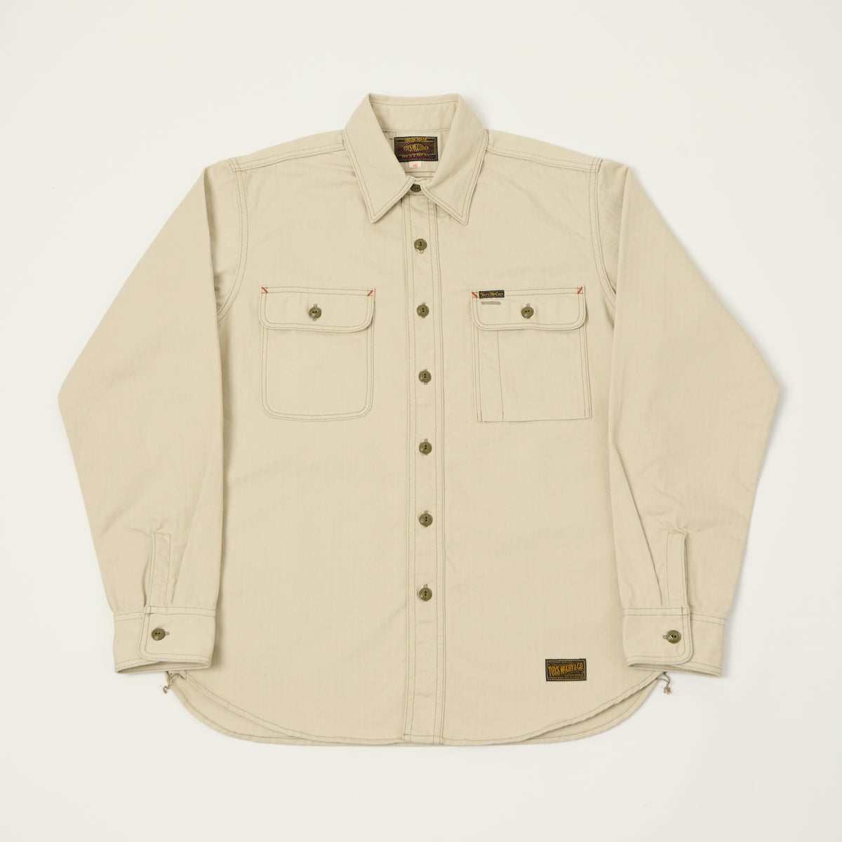 TOYS McCOY Herringbone Twill Dockers Work Shirt - Ivory