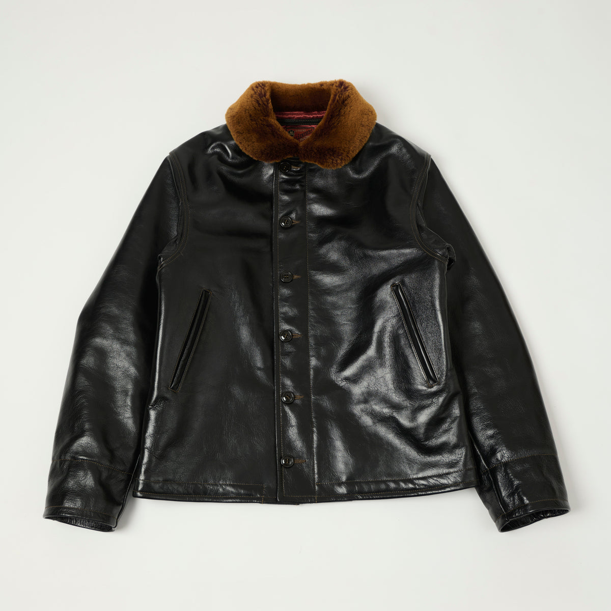 TOYS McCOY U.S. Navy N-1 Horsehide Leather Deck Jacket - Black