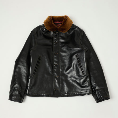 TOYS McCOY U.S. Navy N-1 Horsehide Leather Deck Jacket - Black