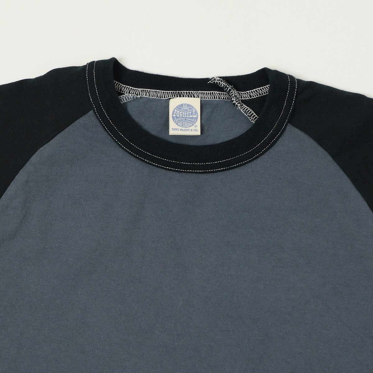 TOYS McCOY Raglan Sleeve Baseball T-Shirt - Blue/Black