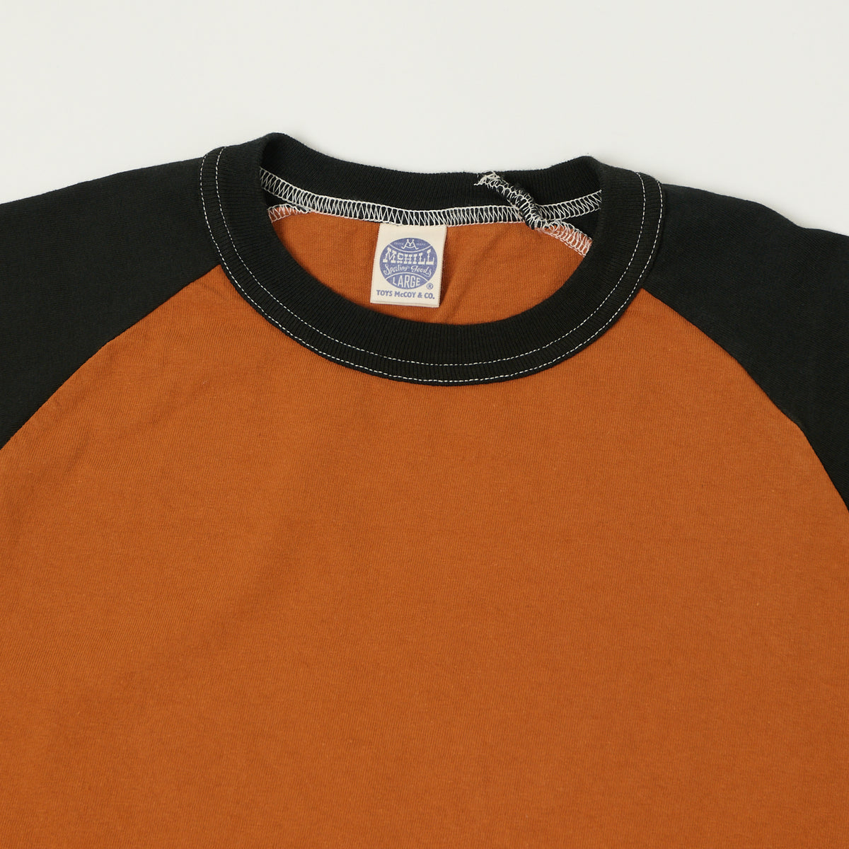TOYS McCOY Raglan Sleeve Baseball T-Shirt - Orange/Black