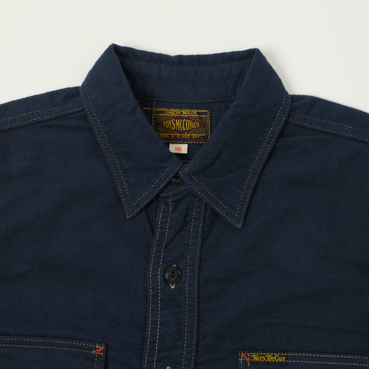 TOYS McCOY 'Sidewinder' Brushed Flannel Work Shirt - Navy