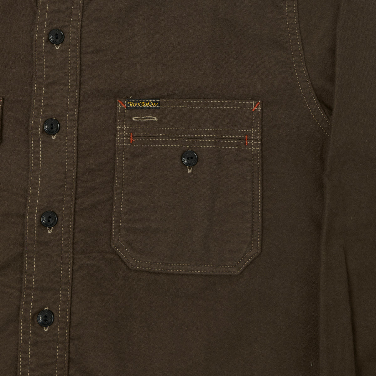 TOYS McCOY 'Sidewinder' Brushed Flannel Work Shirt - Brown
