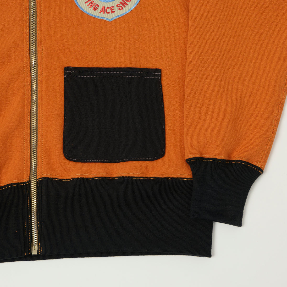TOYS McCOY 'Snoopy Flying Ace' C-2 Zip Through Sweat - Orange/Black