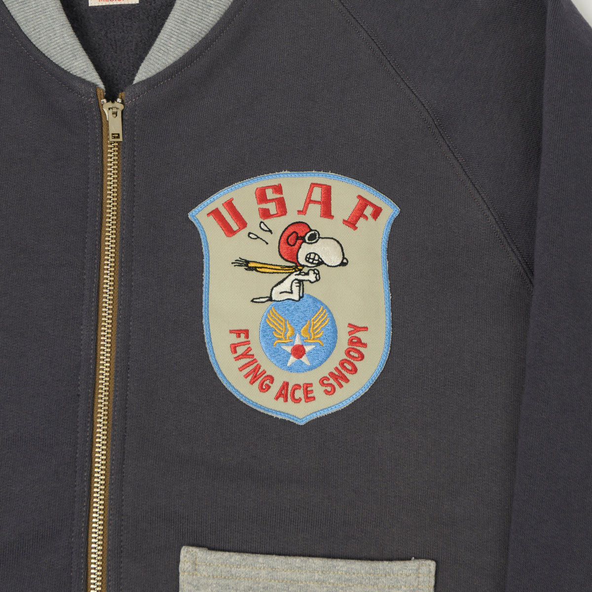 TOYS McCOY 'Snoopy Flying Ace' C-2 Zip Through Sweat - Navy/Grey