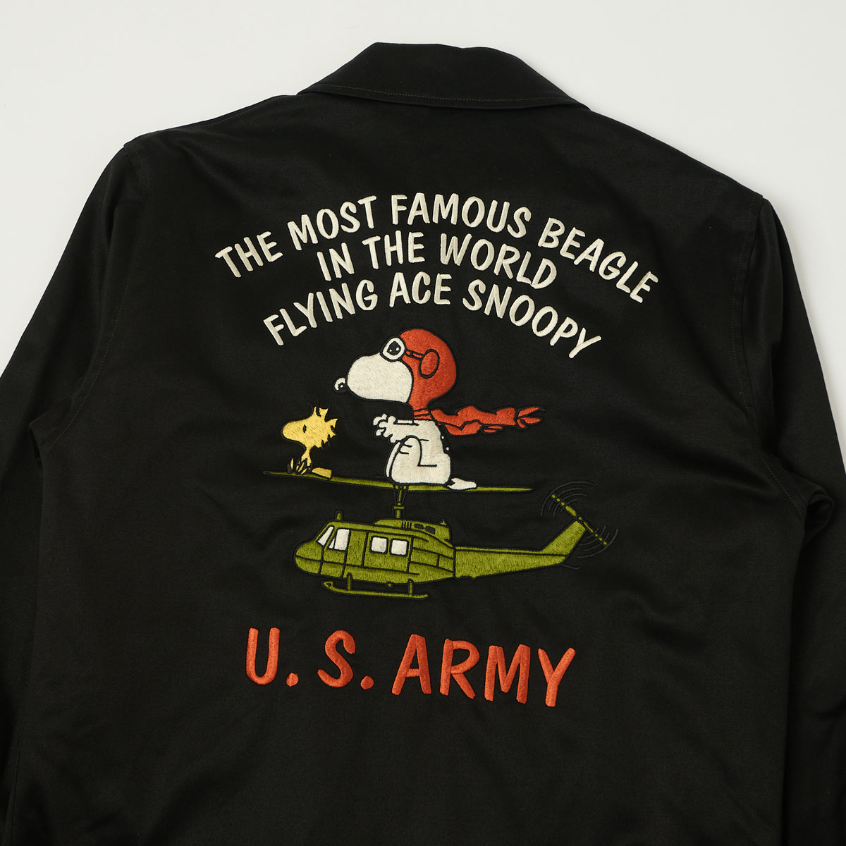 TOYS McCOY Snoopy Embroidered Tour Jacket - Black