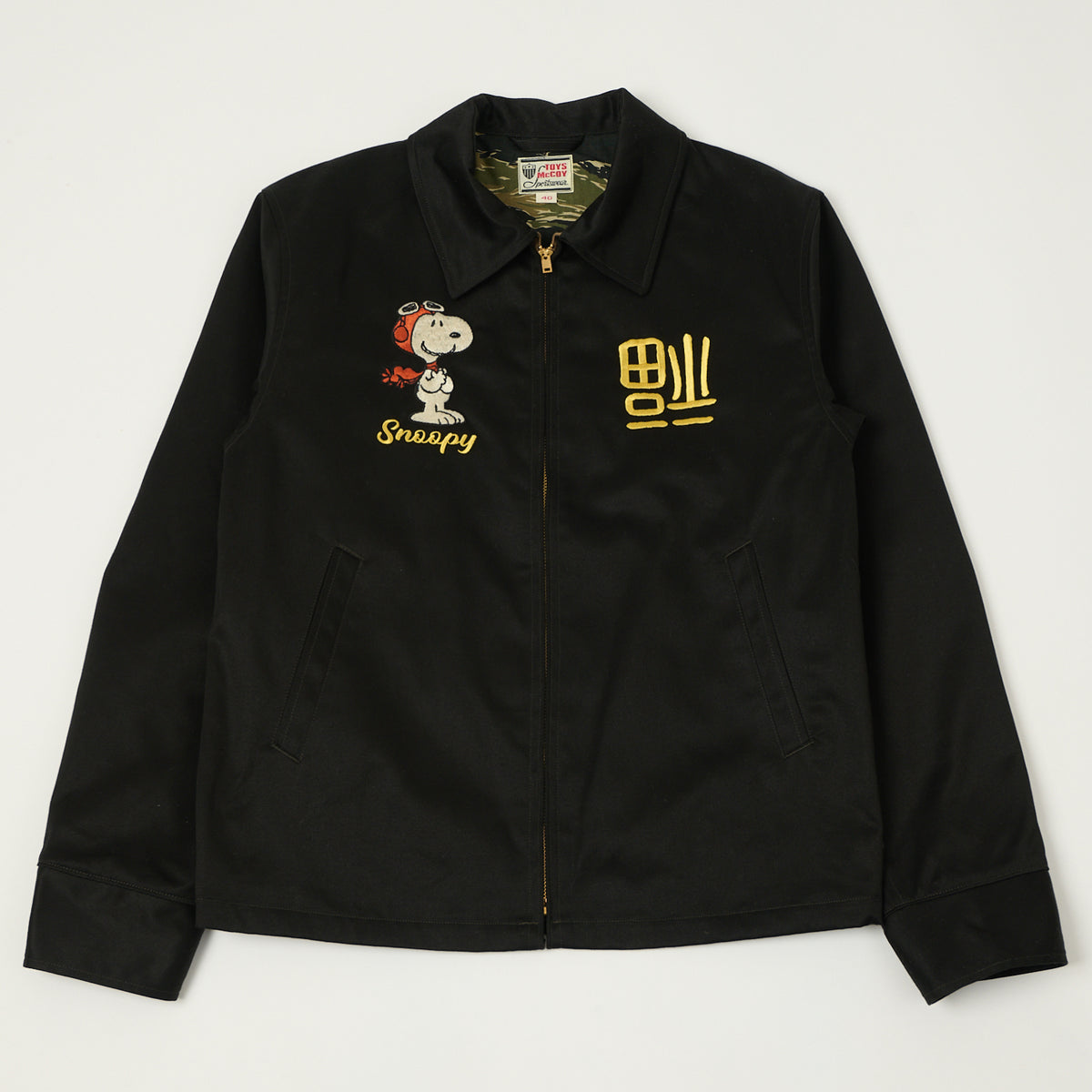 TOYS McCOY Snoopy Embroidered Tour Jacket - Black