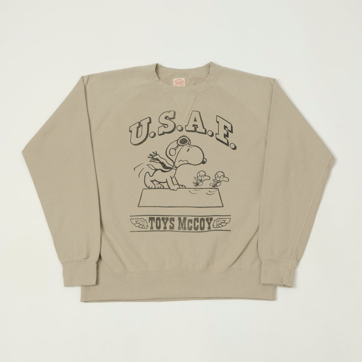 TOYS McCOY Snoopy 'Flying Ace USAF' Sweatshirt - Sand