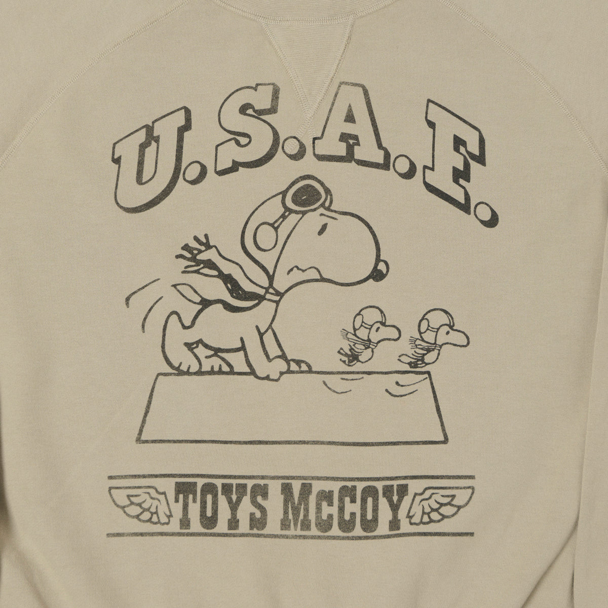 TOYS McCOY Snoopy 'Flying Ace USAF' Sweatshirt - Sand