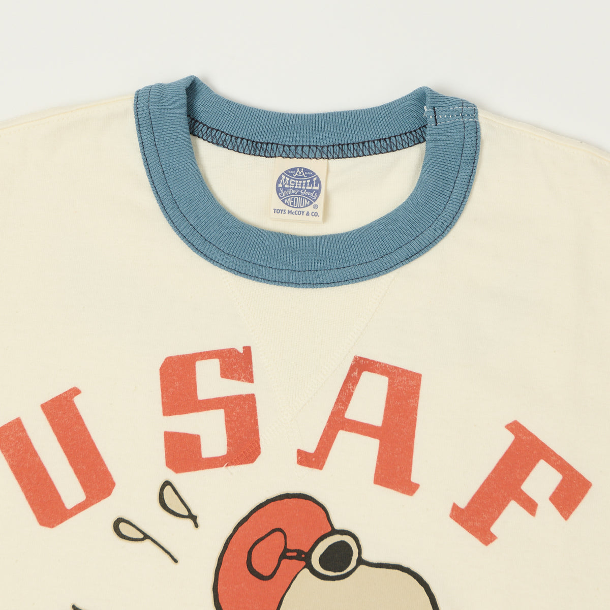 TOYS McCOY 'Snoopy USAF Flying Ace' Ringer T-Shirt - Off White