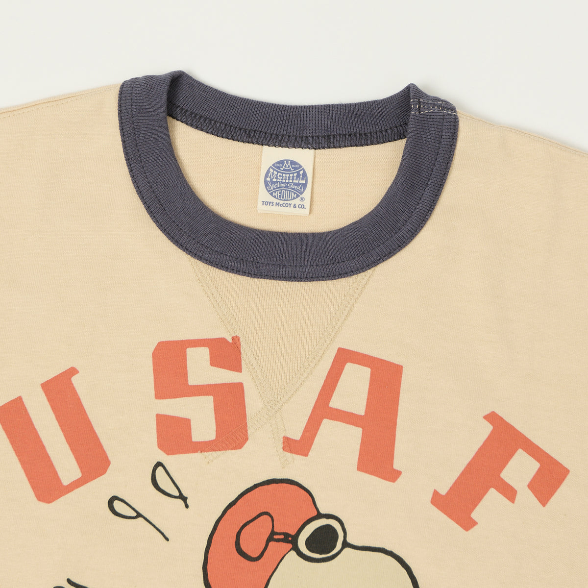 TOYS McCOY 'Snoopy USAF Flying Ace' Ringer T-Shirt - Beige