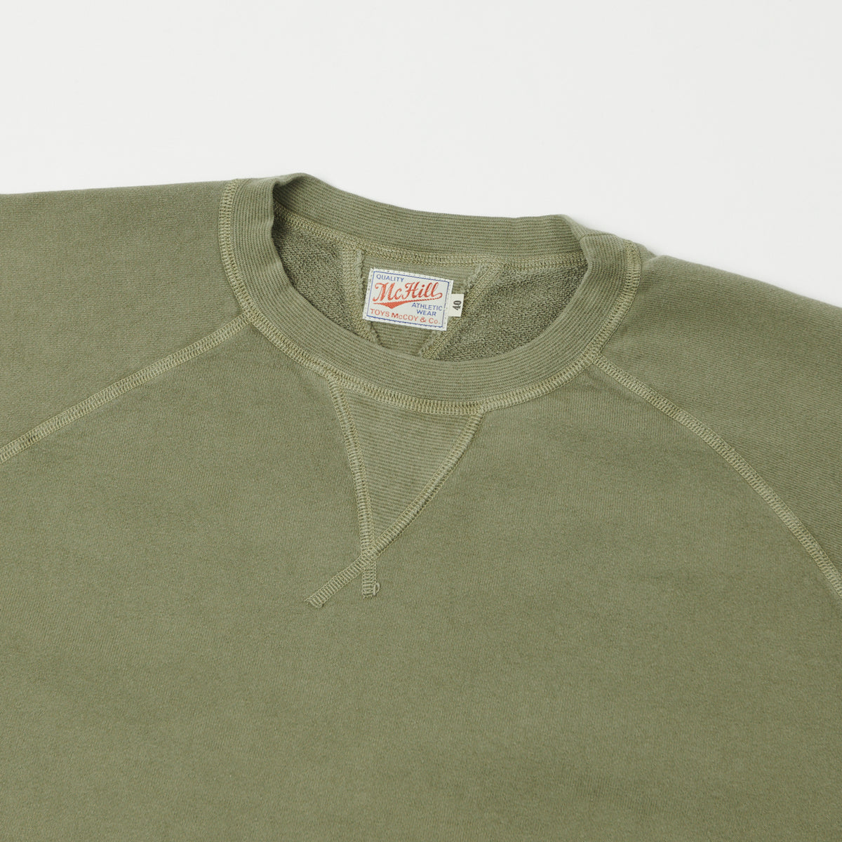 TOYS McCOY Short Sleeve Military Sweatshirt - Lt Olive