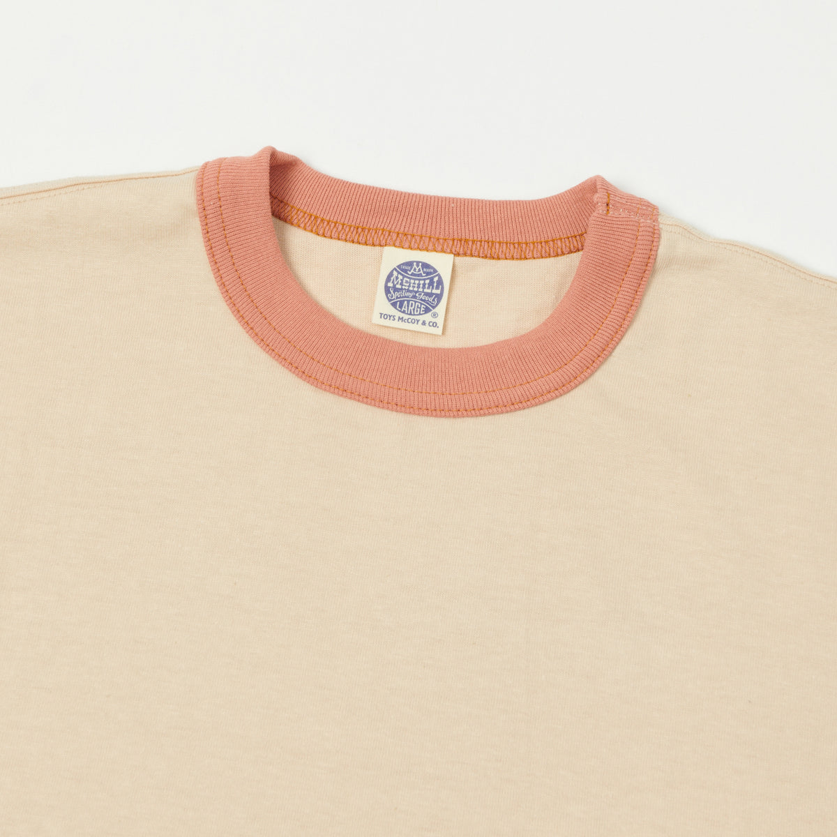 TOYS McCOY Ringer Pocket T-Shirt - Beige/Carrot