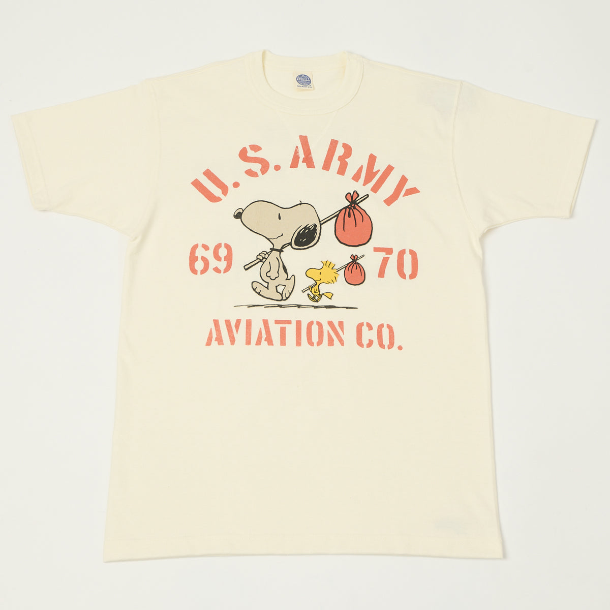 TOYS McCOY Snoopy 'U.S. Army Aviation Co' T-Shirt - Off White