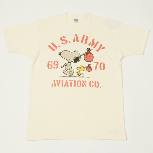 TOYS McCOY Snoopy 'U.S. Army Aviation Co' T-Shirt - Off White