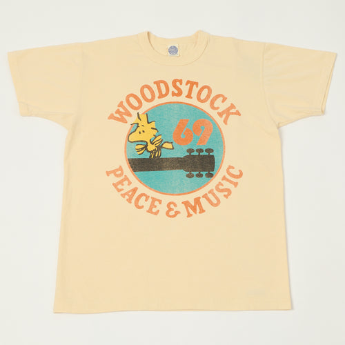 TOYS McCOY Snoopy 'Woodstock Peace & Music' T-Shirt - Natural