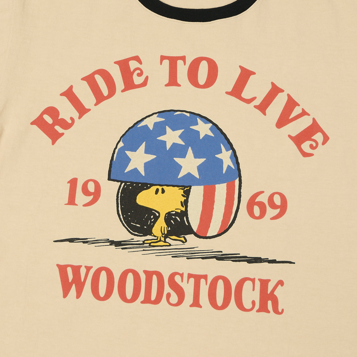 TOYS McCOY Woodstock 'Ride To Live 1969' Johnny Ringer T-Shirt - Beige