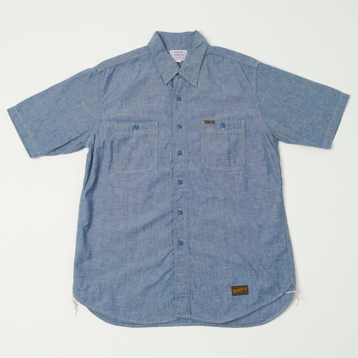 TOYS McCOY Short Sleeve Chambray Work Shirt - Blue