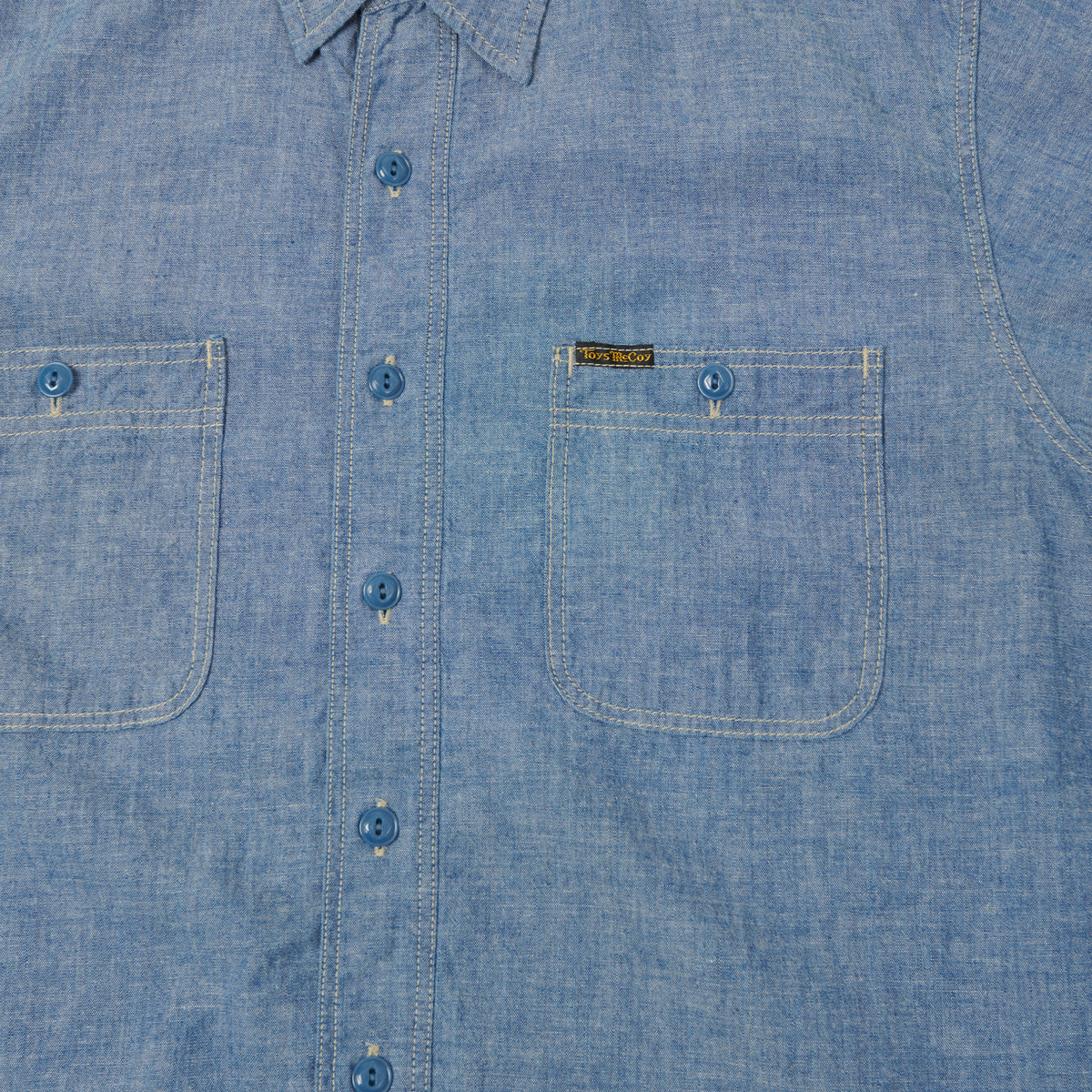 TOYS McCOY Short Sleeve Chambray Work Shirt - Blue