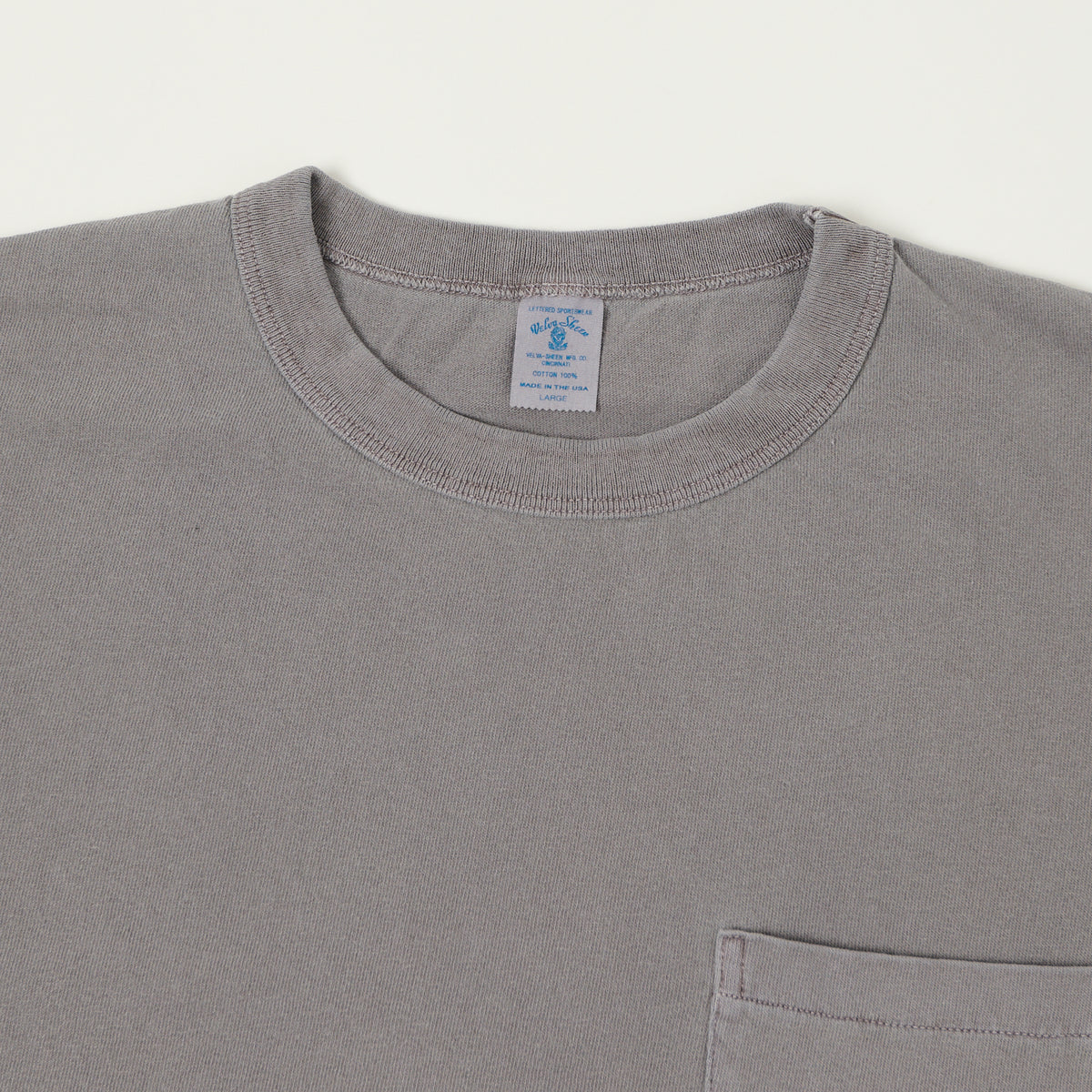 Velva Sheen Pigment Dyed Pocket T-Shirt - Grey