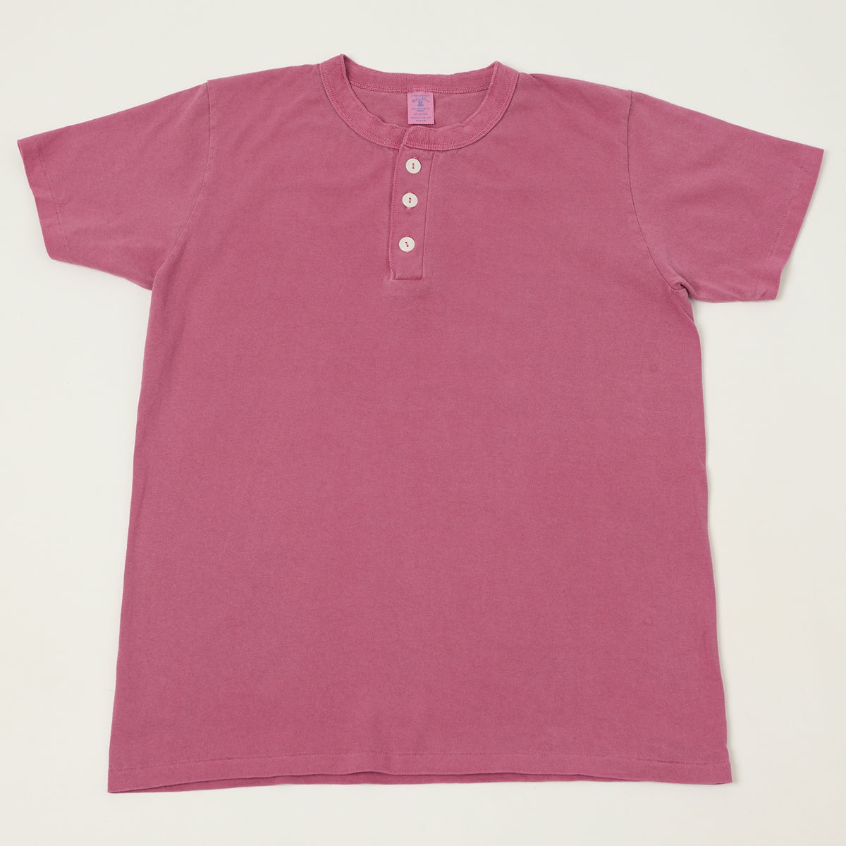 Velva Sheen Pigment Dyed Henley - Fuschia