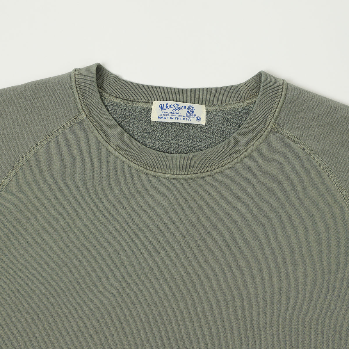 Velva Sheen Short Freedom Sleeve Sweat - Olive/Grey