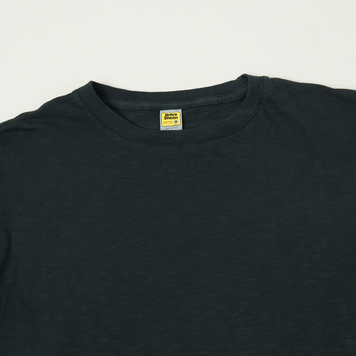 Velva Sheen Rolled Crew Neck T-Shirt - Black