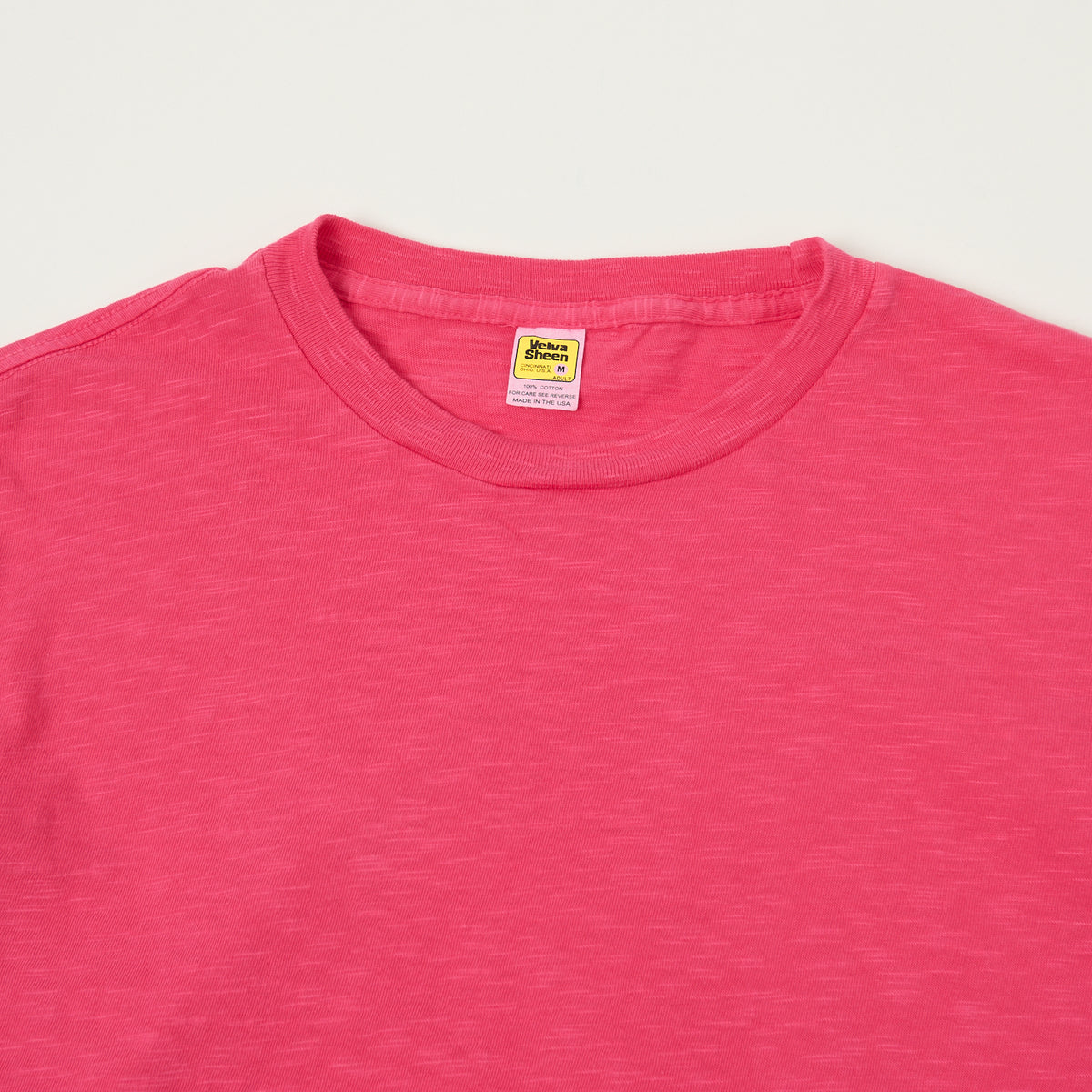Velva Sheen Rolled Crew Neck T-Shirt - Pink