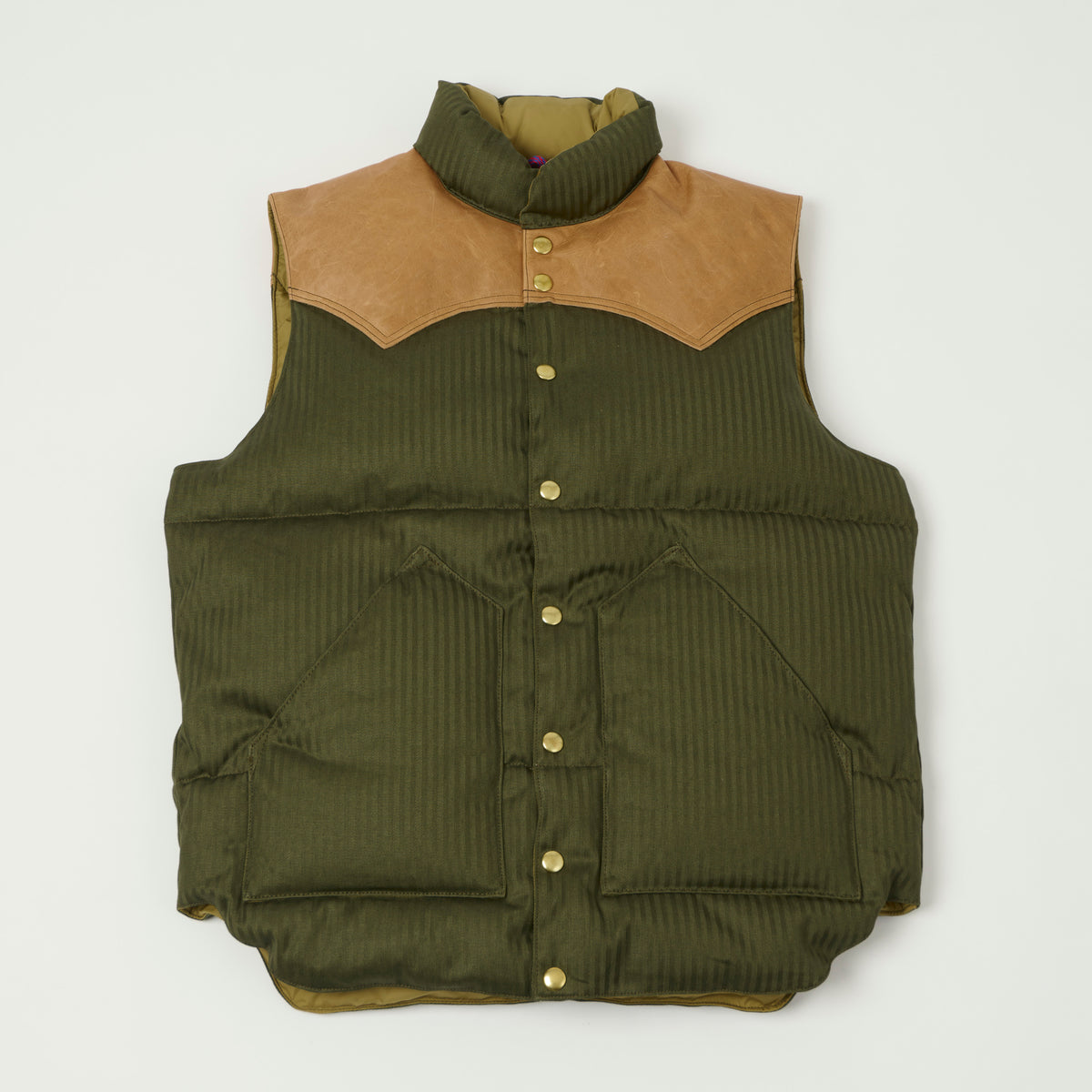 Warehouse & Co x Rocky Mountain Featherbed Down Vest - Olive Drab