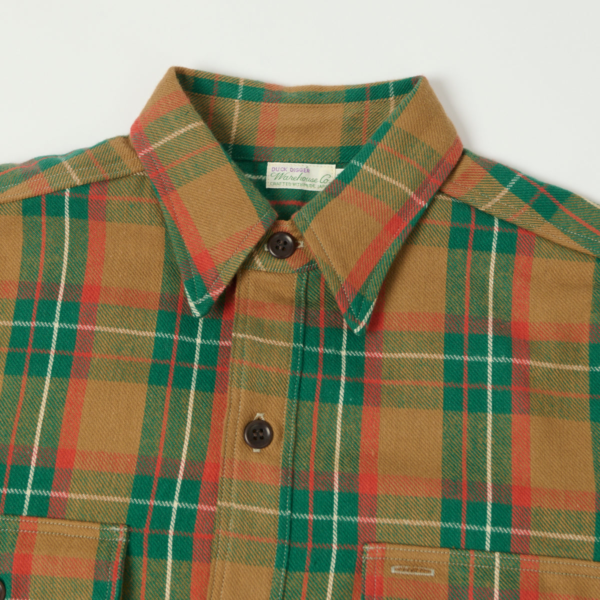 Warehouse & Co 3022 Duck Digger Plaid Flannel Shirt - Brown/Green