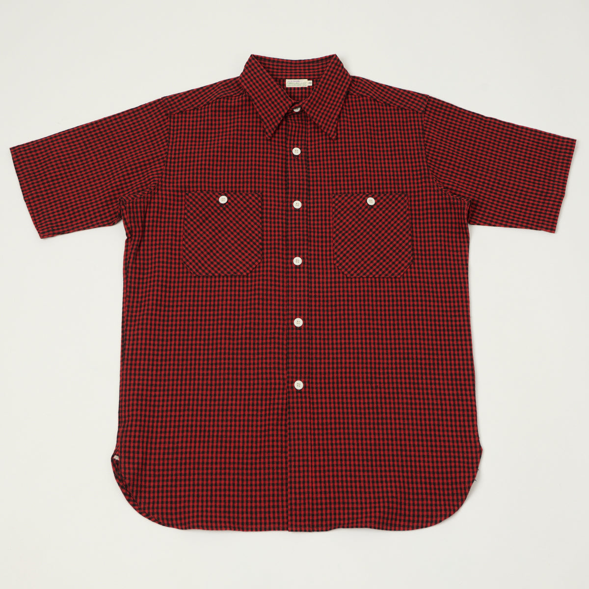 Warehouse & Co 3056 Duck Digger Short Sleeve Gingham Shirt - Red
