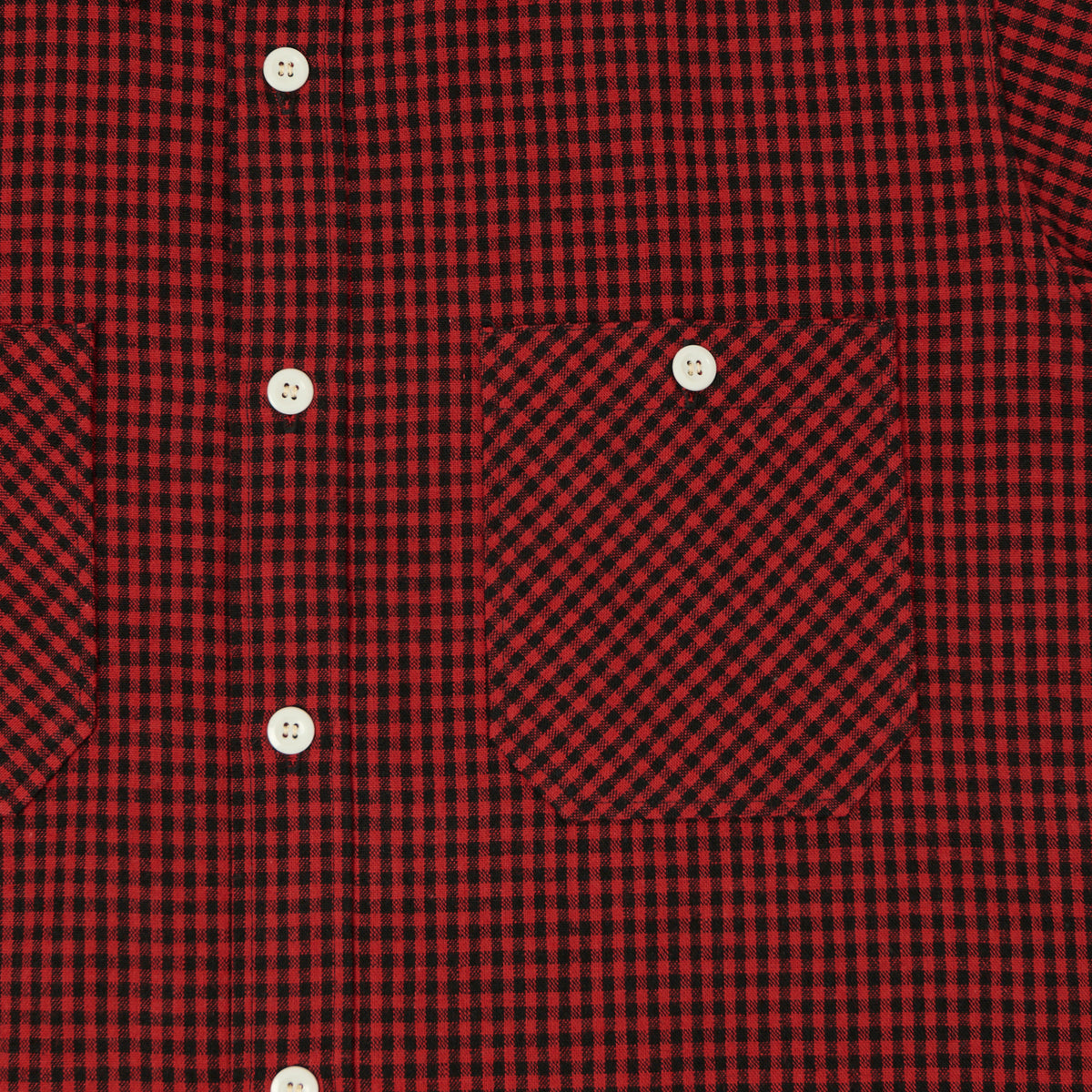 Warehouse & Co 3056 Duck Digger Short Sleeve Gingham Shirt - Red