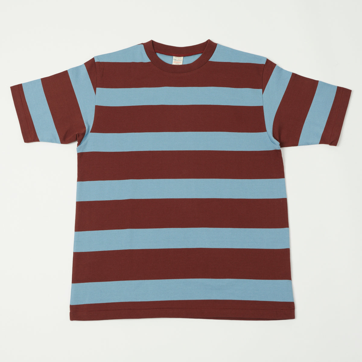 Warehouse & Co 4089 Border Stripe T-Shirt - Brown/Sax
