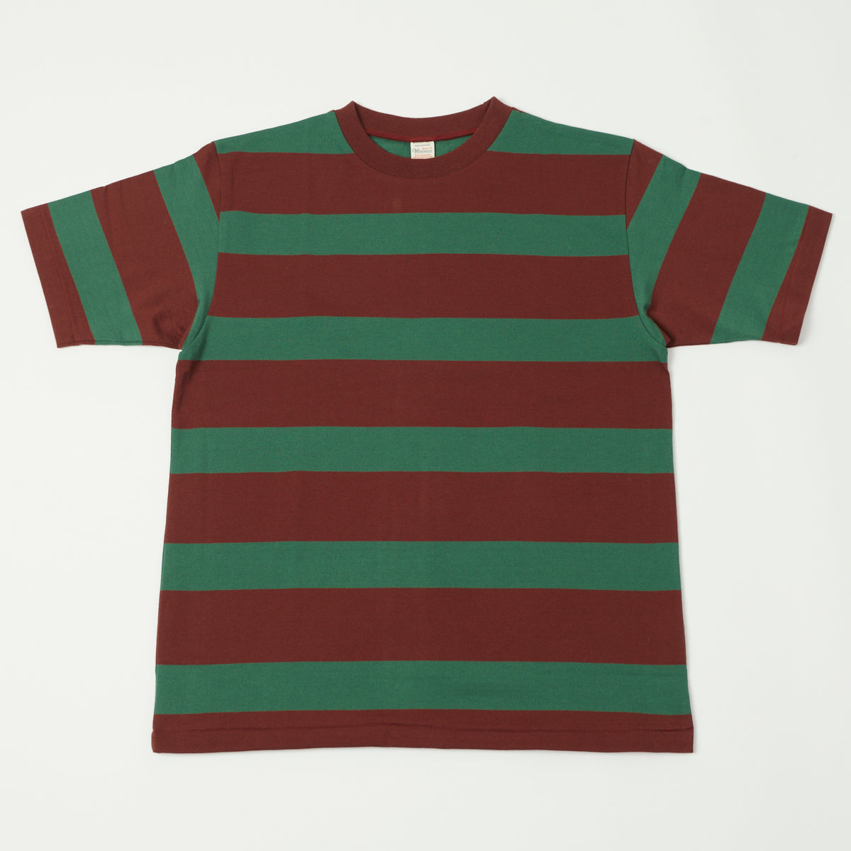 Warehouse & Co 4089 Border Stripe T-Shirt - Brown/Green
