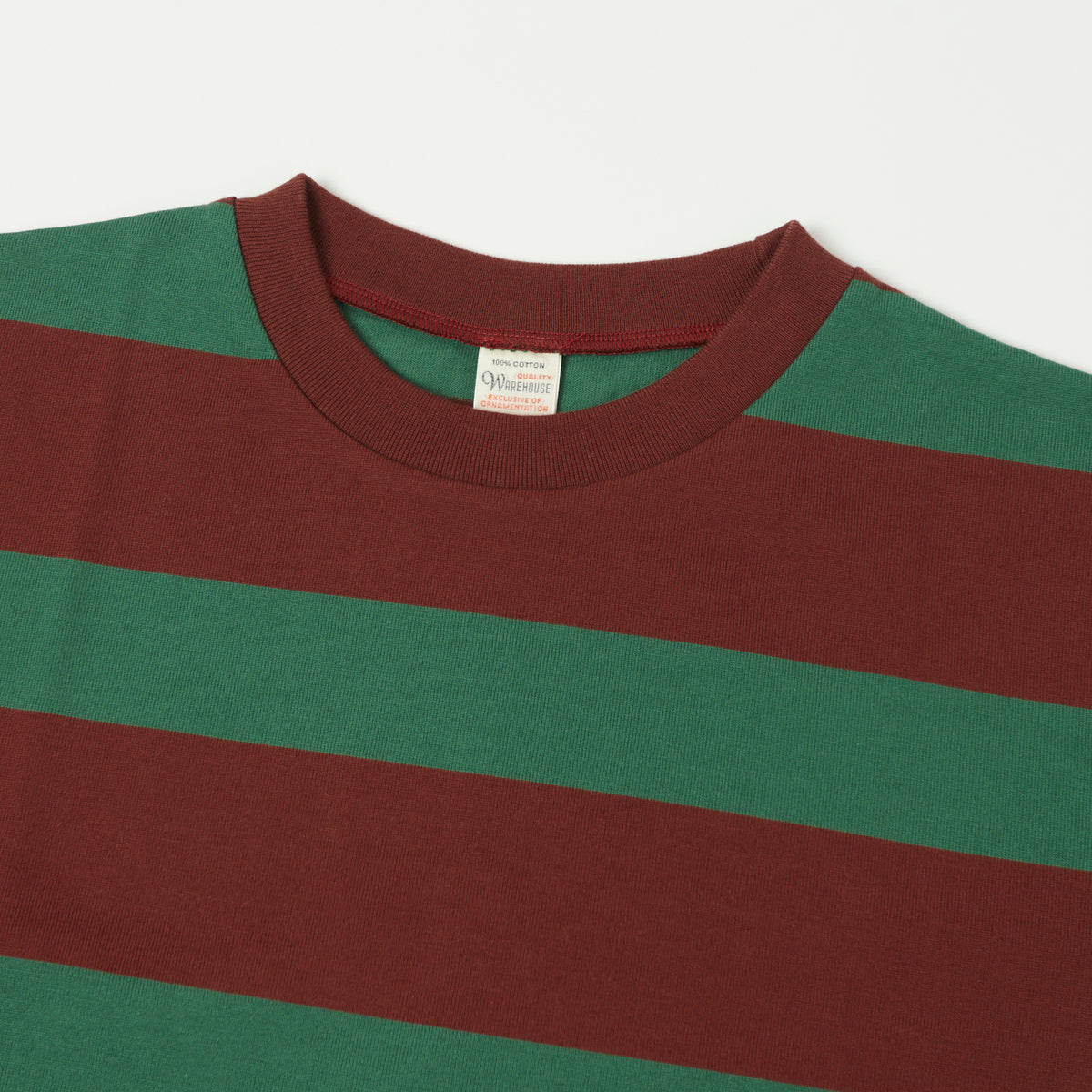 Warehouse & Co 4089 Border Stripe T-Shirt - Brown/Green