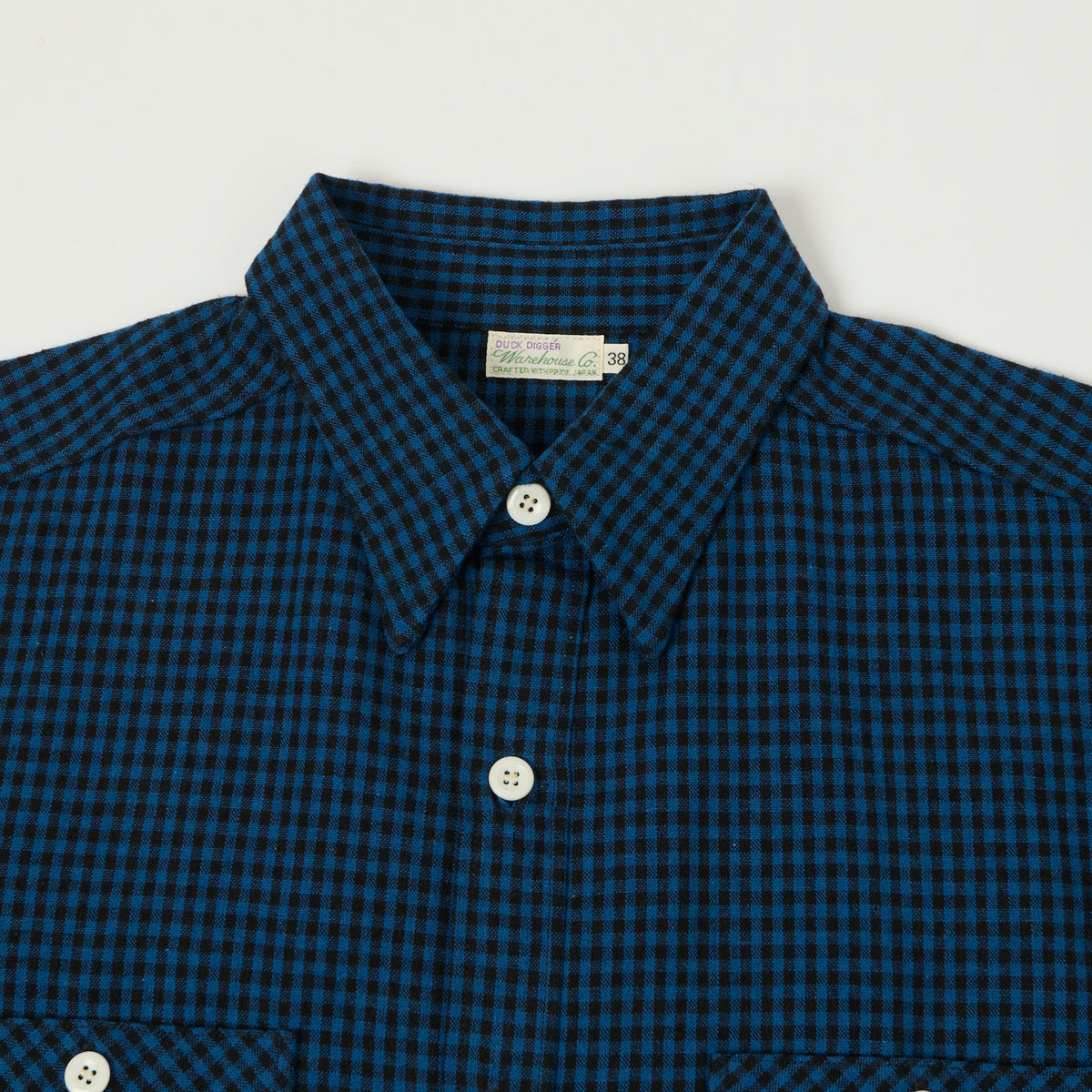 Warehouse & Co 3055 Duck Digger Gingham Work Shirt - Blue