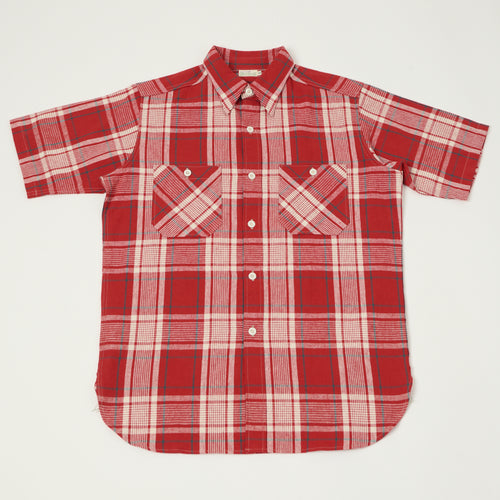Warehouse & Co 3056 Duck Digger Short Sleeve Plaid Shirt - Red