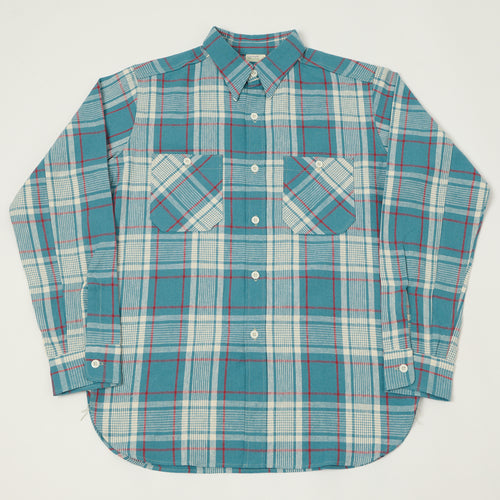 Warehouse & Co 3055 Duck Digger Plaid Work Shirt - Sax