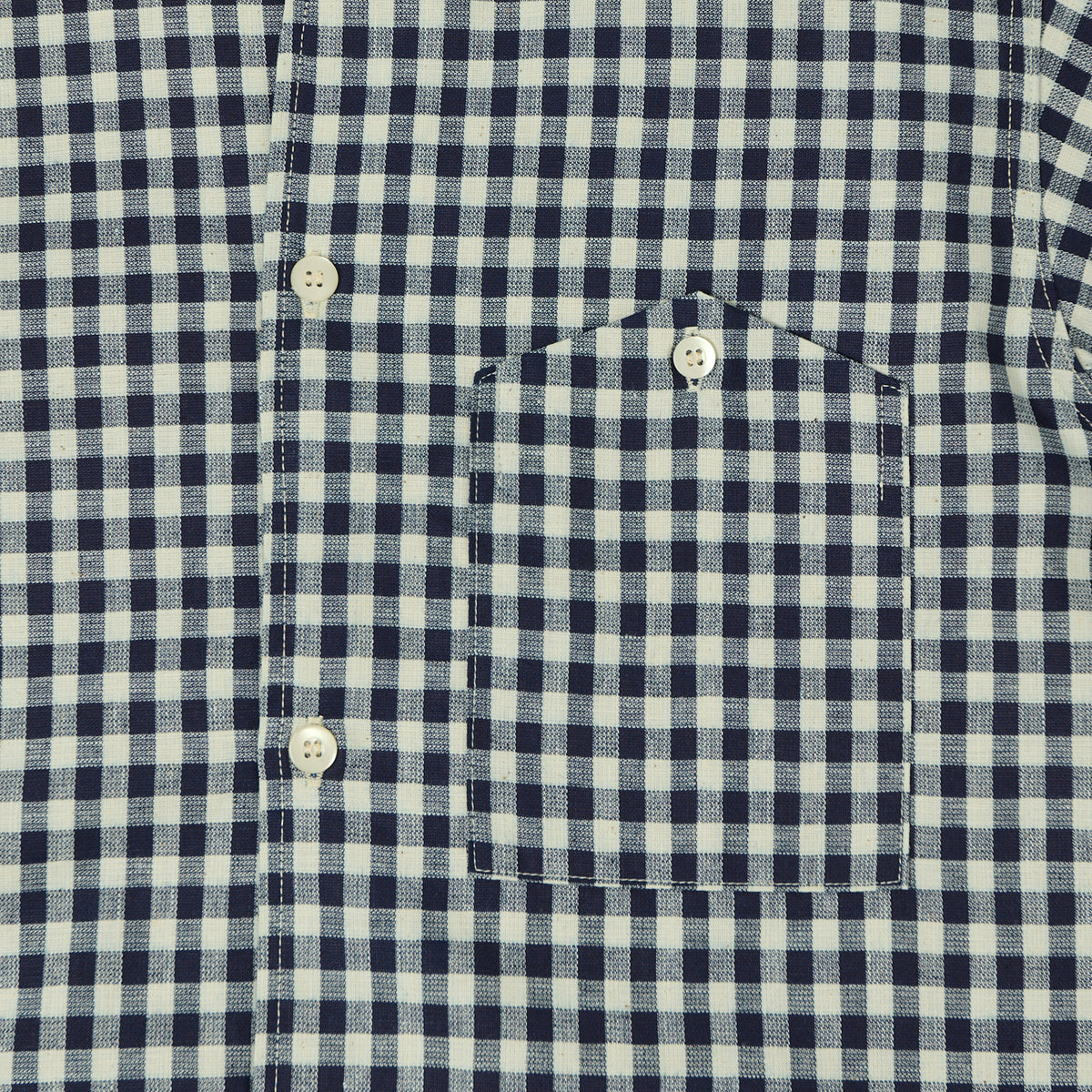 Warehouse & Co 3091 Duck Digger Open Collar Large Gingham Shirt - White/Navy