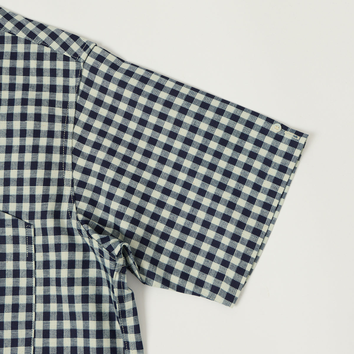 Warehouse & Co 3091 Duck Digger Open Collar Large Gingham Shirt - White/Navy