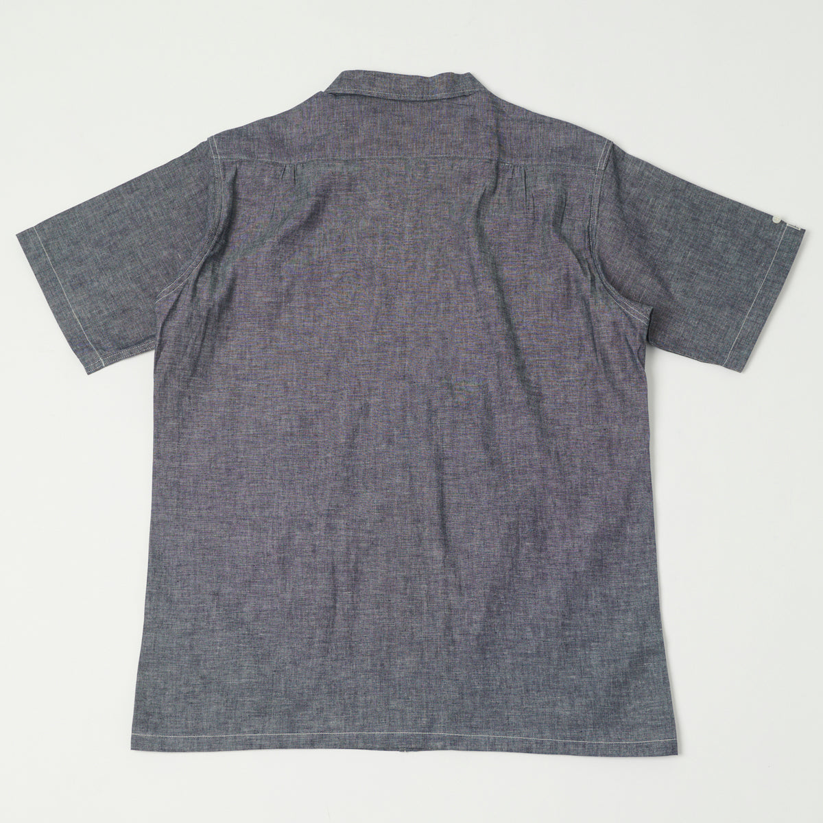 Warehouse & Co 3091 Duck Digger Open Collar Chambray Shirt - Navy